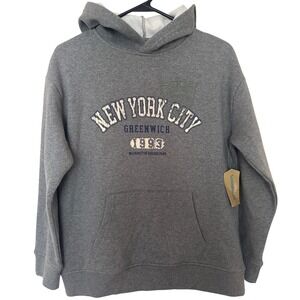 Thereabouts Hoodie Boys M 10/12 H Grey NYC Greenwich 1993 Graphic Sweatshirt